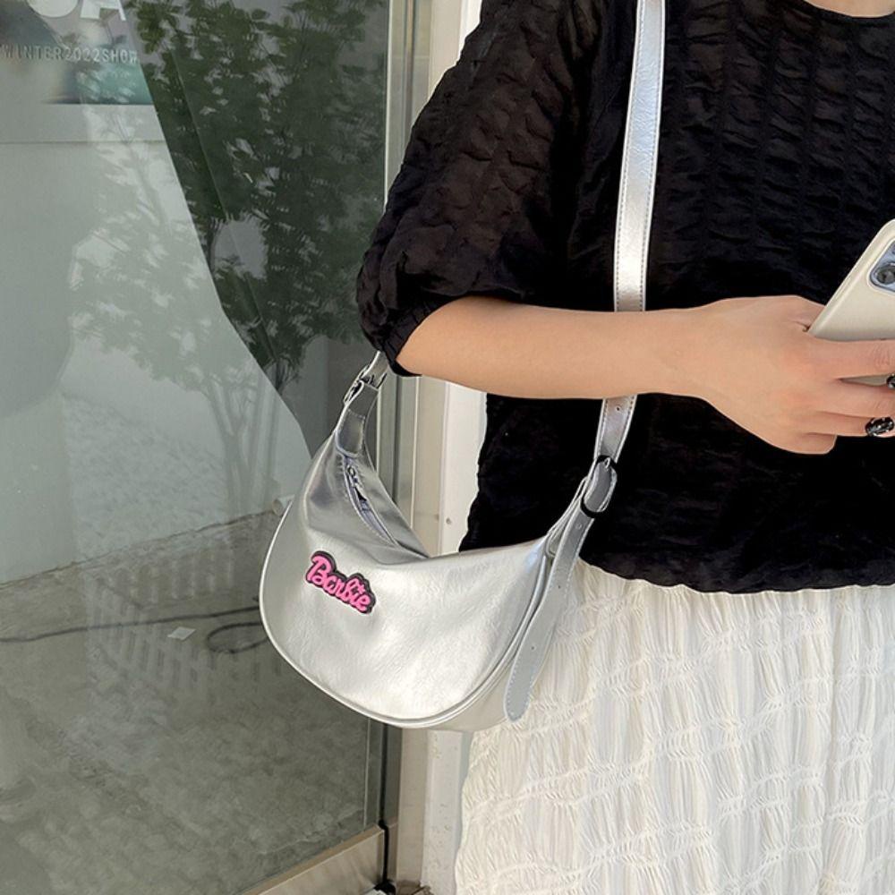 Healmeyou barbie letter crossbody bag, y2k có thể điều chỉnh dây đeo vai, túi đeo vai đơn giản túi xách di động cô gái