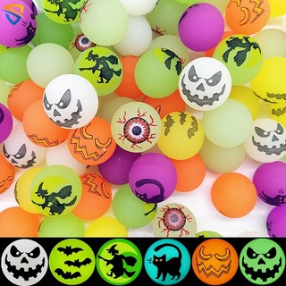 Bóng Nảy Phát Sáng 32mm Họa Tiết Mèo Ma / Dơi Đáng Sợ Trang Trí Halloween