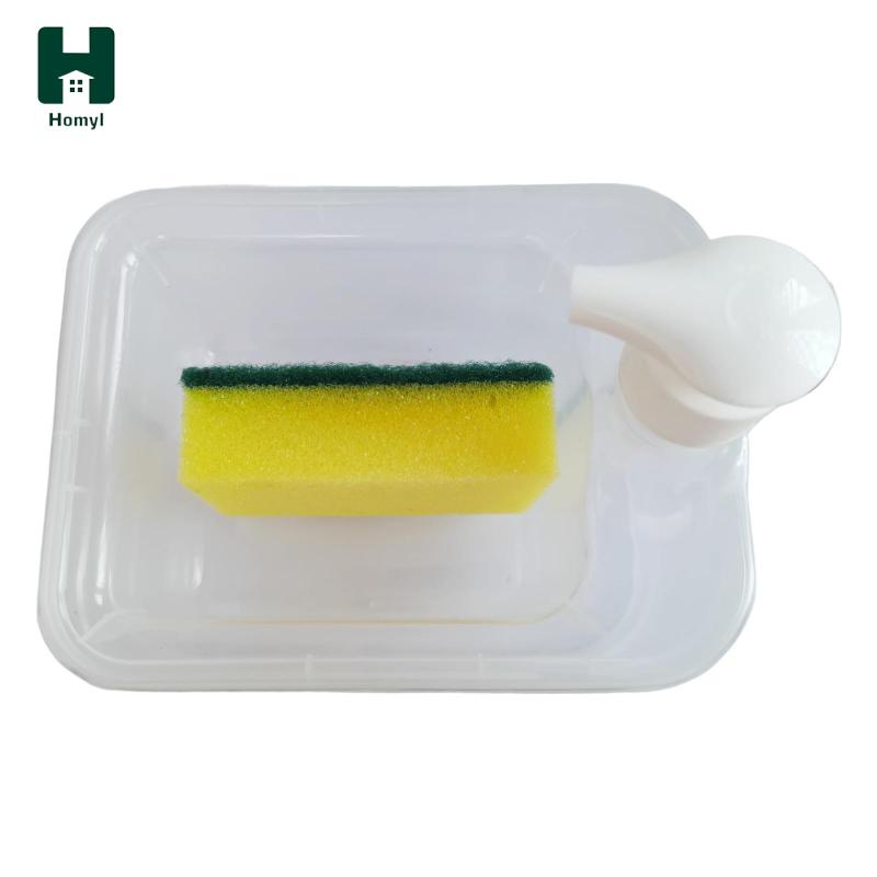 Homyl Bình đựng xà phòng dạng lỏng Homyl 1000ml kèm giá đỡ hình chữ nhật tiện dụng cho phòng tắm
