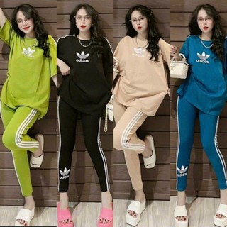 Set đồ bộ cotton áo form rộng hình hình thiêu phối quần ôm dài siêu cưng , hot , đi chơi cực xinh db0870021