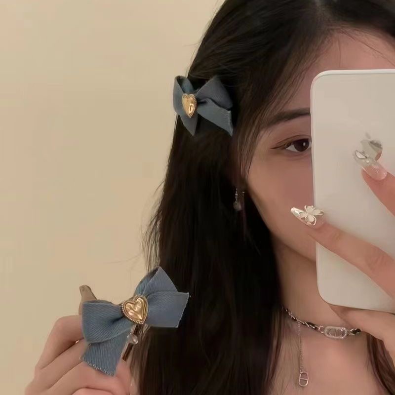 Kẹp Tóc Hình Nơ Kim Loại Thời Trang Retro