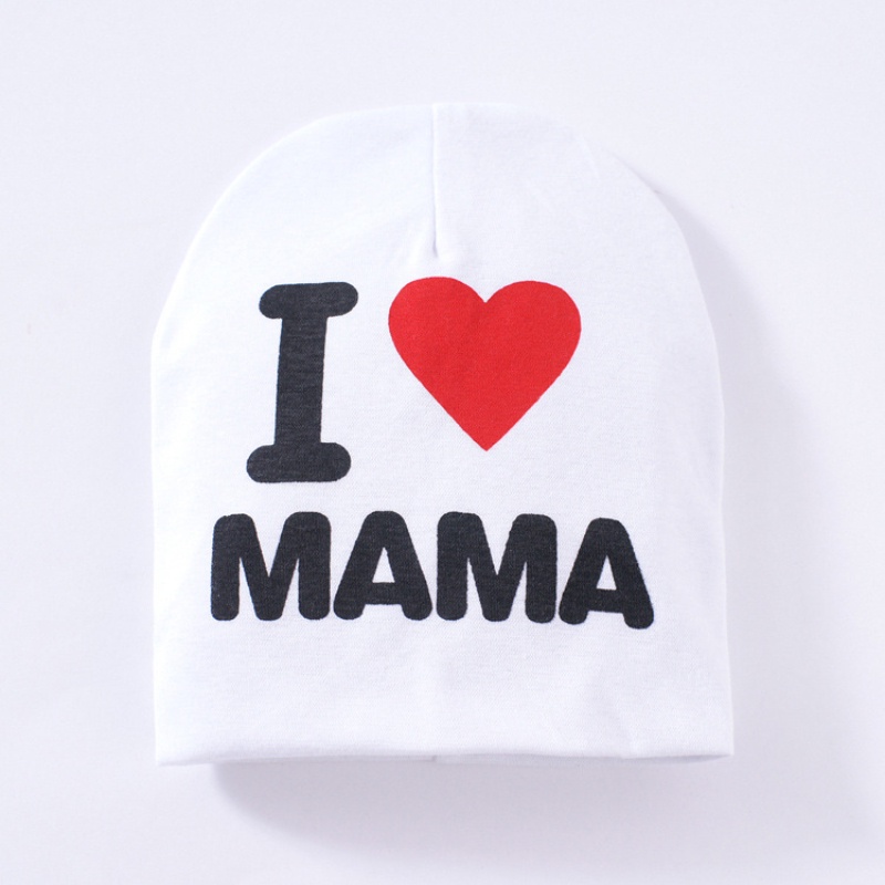 Mũ Trùm Đầu In Chữ I Love PAPA MAMA Dễ Thương Cho Bé