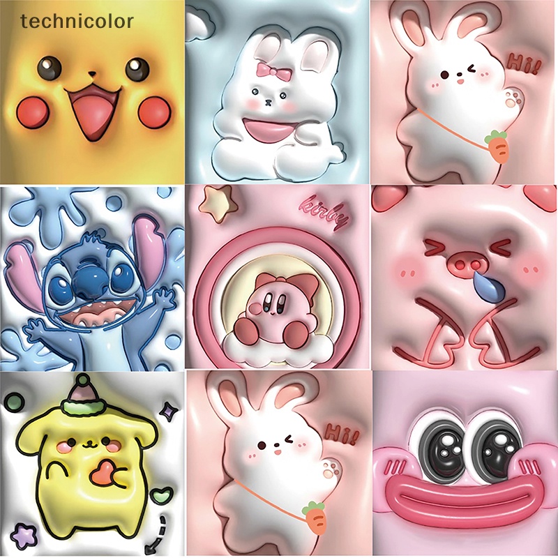 Bộ 62 Sticker Hoạt Hình 3d Xinh Xắn Trang Trí Ván Trượt