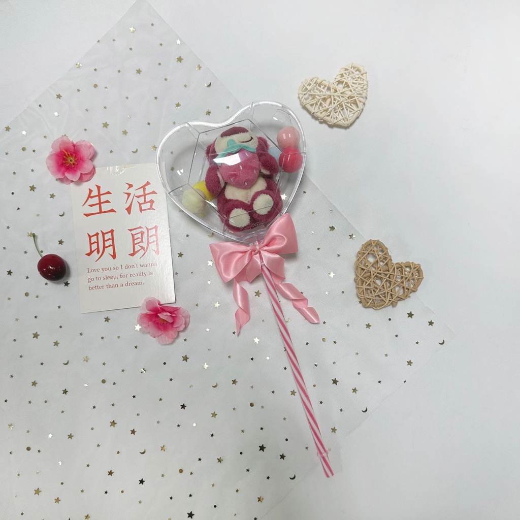 Lotso Bó Hoa Nhồi Bông Hình Trái Tim / Gấu Dâu Tây Xinh Xắn Làm Quà Tặng Sinh Nhật / Valentine Cho Bé Gái