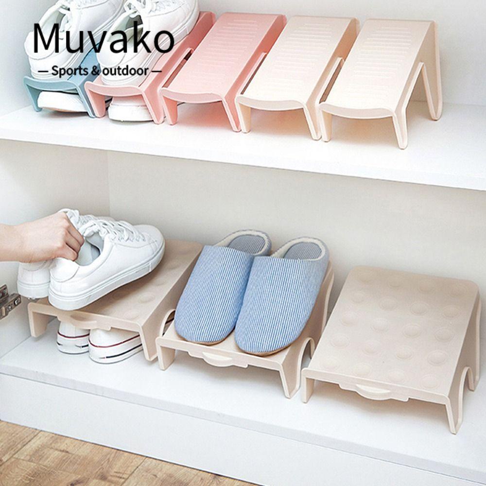 Muvako Kệ Để Giày Bằng PP Bền Tiết Kiệm Không Gian Màu Hồng / Xanh Lá / Be Đơn Giản