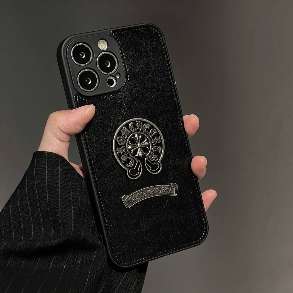 Ốp Điện Thoại Da PU In Logo Thời Trang Cho iPhone 11 12 13 14 Pro Max