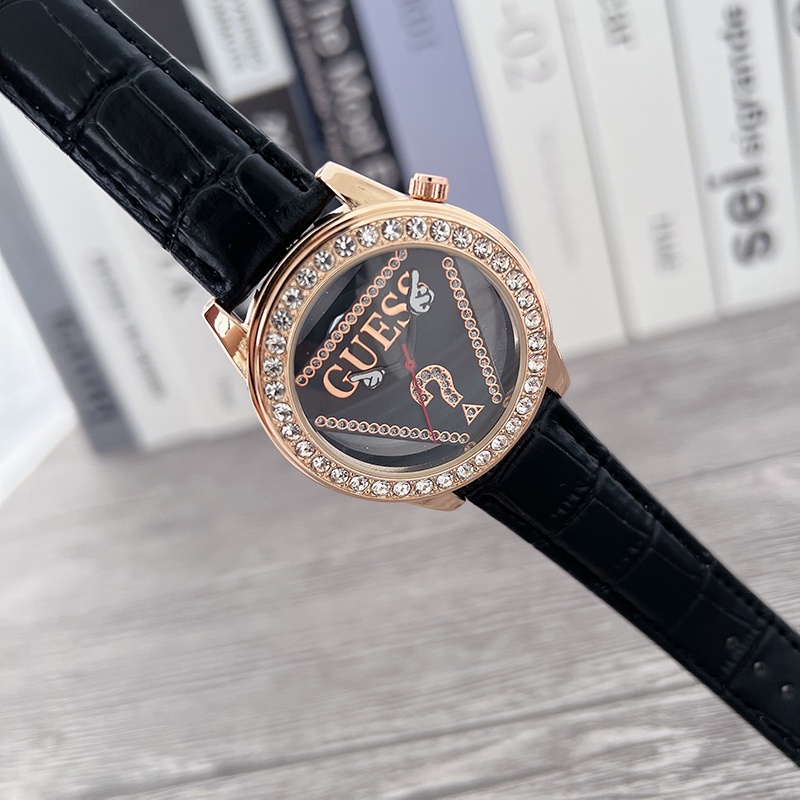 Đồng Hồ quartz Đính Đá Với Dây Đeo Da