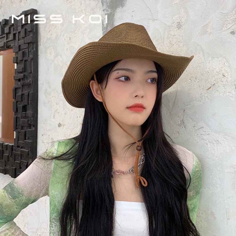 Misskoi  Mũ Rơm Cao Bồi Vành Rộng Chống Nắng Đi Du Lịch Leo Núi Hợp Thời Trang Cho Nam Và Nữ