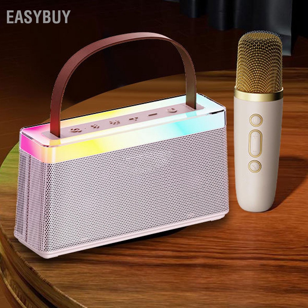 Easybuy Máy Karaoke Mini Âm Thanh Vòm HiFi Loa Di Động Bluetooth Kèm 2 Micro Cho Tiệc Gia Đình