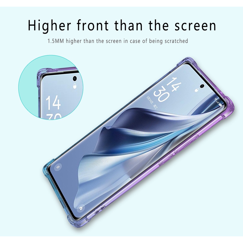 Ốp Điện Thoại Silicon Màu Gradient Cho Oppo Reno 10 Pro Plus Reno 10 Pro + 9 Pro Reno8T 9