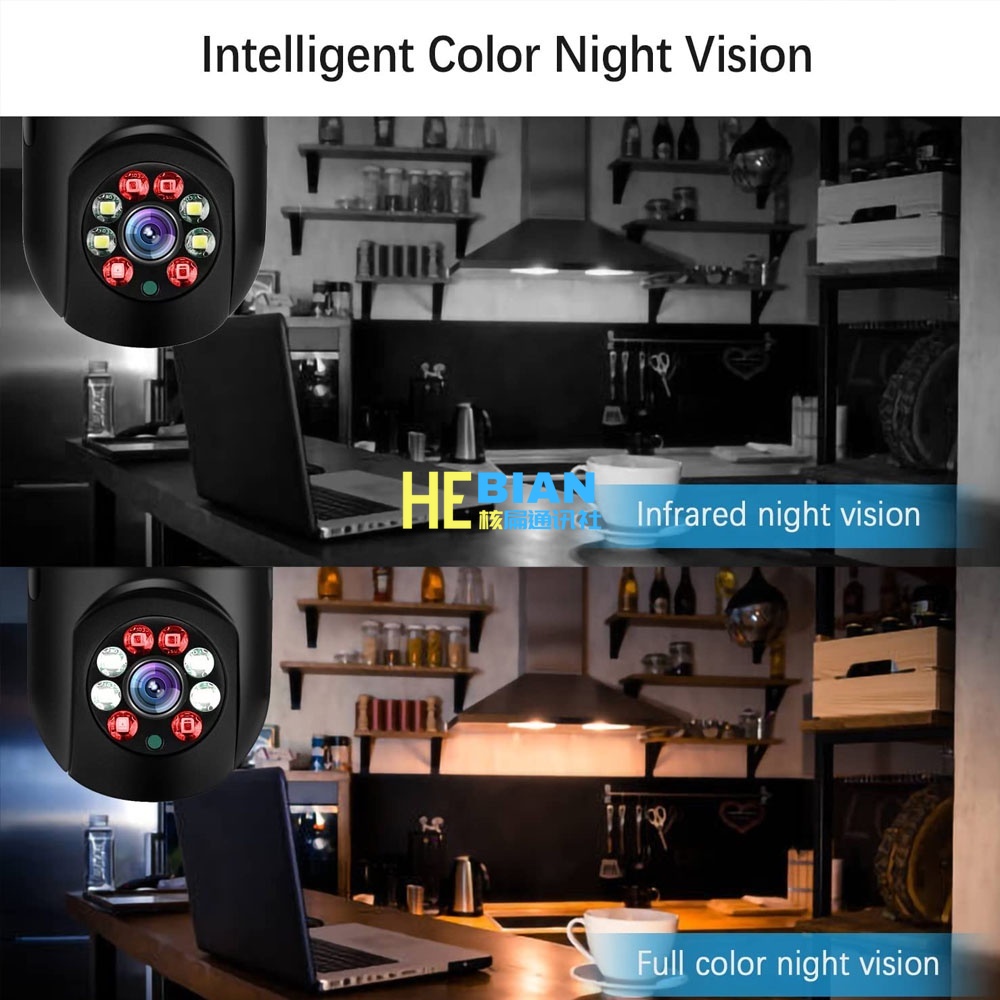 Hebian e27 wifi bulb camera quan sát ban đêm camera ip 4mp nhà thông minh an ninh màn hình trẻ em camera không dây camera kỹ thuật số 4mp