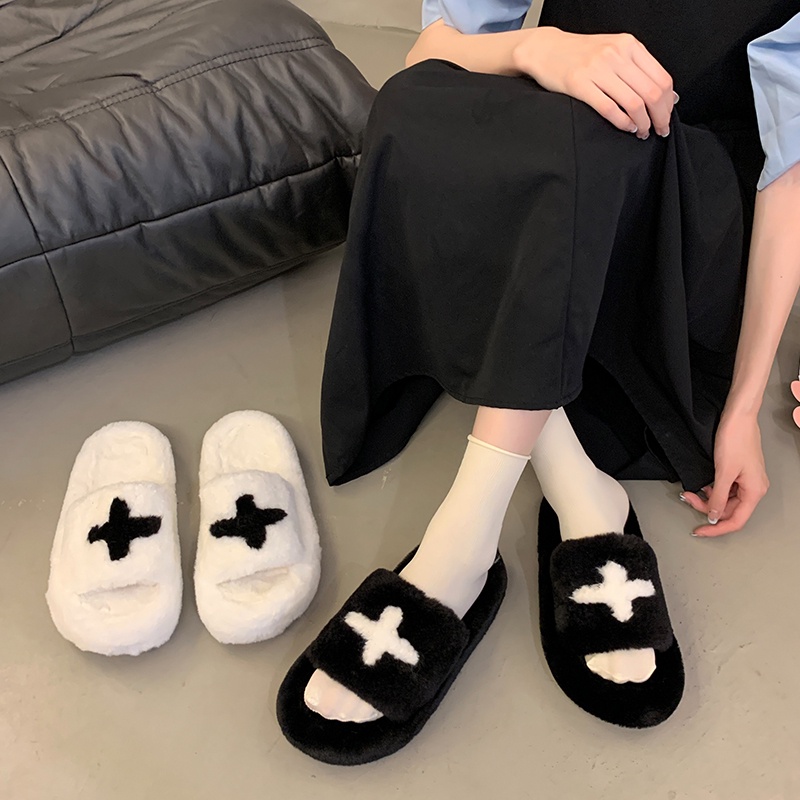 Dép bông ATIKOTA đế dày mềm mại nhẹ nhàng đi trong nhà ngoài trời cho nữ