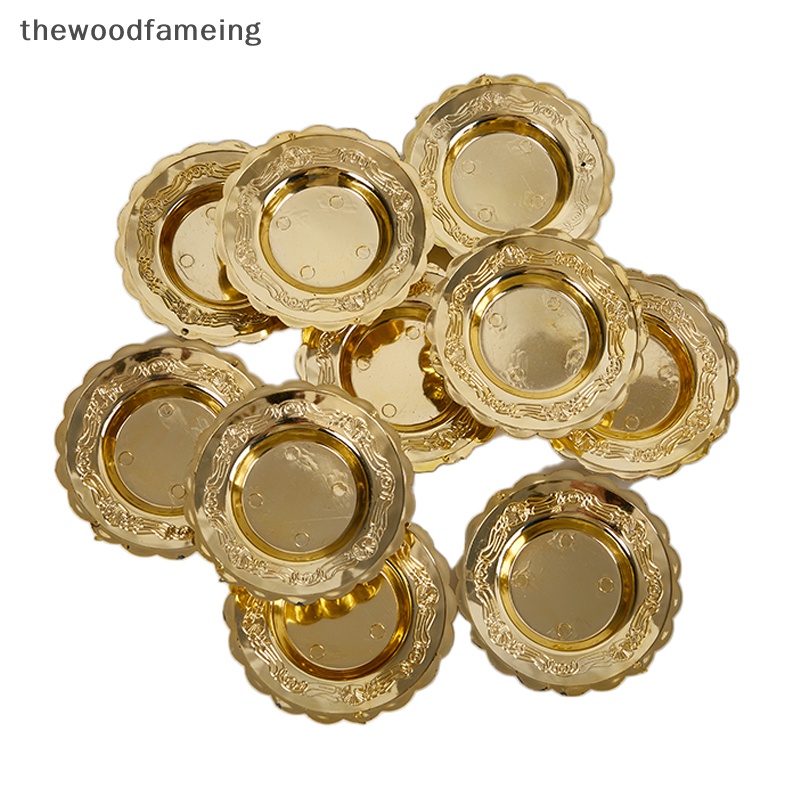 Thewoodfameing 10 cái lưu trữ vàng khay nhỏ bánh bạc đĩa trái cây trang sức trưng bày khay nhựa tiệc sushi đĩa cho trang trí nội thất en