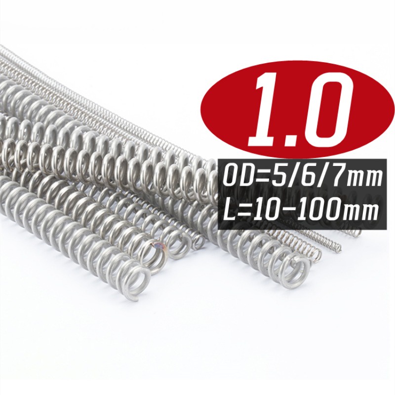 Lò xo nén d1.0mm sus304 đường kính ngoài 5/6 / 7mm chiều dài 10-100mm lò xo áp suất