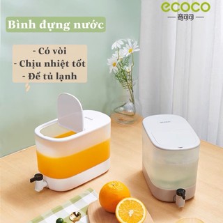 Bình Nhựa Đựng Nước 4L ECOCO Chịu Nhiệt Tốt Mẫu Mới, Bình Đựng Nước Trái Cây Hoa Quả Để Tủ Lạnh Tiện Lợi Cho Gia Đình