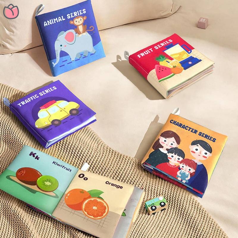 Sách vải cho bé nhiều chủ đề đổ chuông giấy nhận thức động vật sách vải sơ sinh đồ chơi học tập cho trẻ em sách giáo dục đồ chơi hb