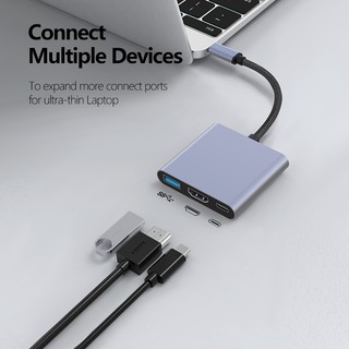 3in1 multi-function usb c docking station type c to hdmi 4k pd usb 3.0 c usb-c dock type-c hub adapter for laptop switch phone tablet