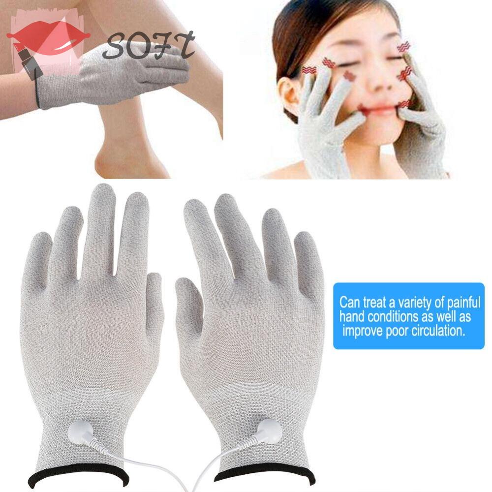 Găng tay massage mềm mại, máy mát xa vật lý trị liệu găng tay điện châm cứu điện, điều trị điện cực ems thúc đẩy tuần hoàn máu giảm mệt mỏi điện cực trị liệu làm đẹp