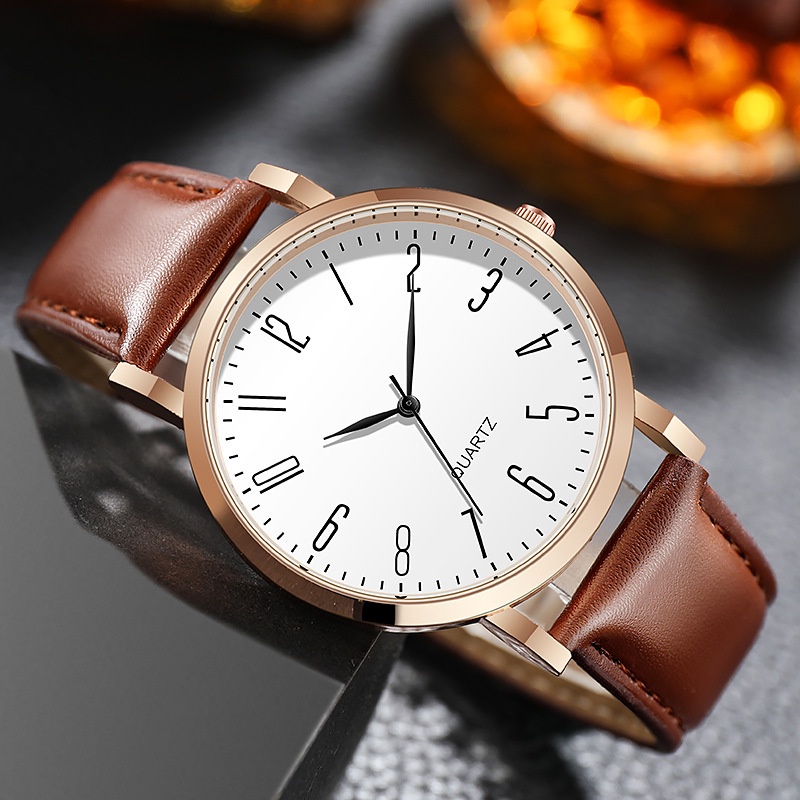 Đồng Hồ Dây Da Thiết Kế Thanh Lịch Cho Nam