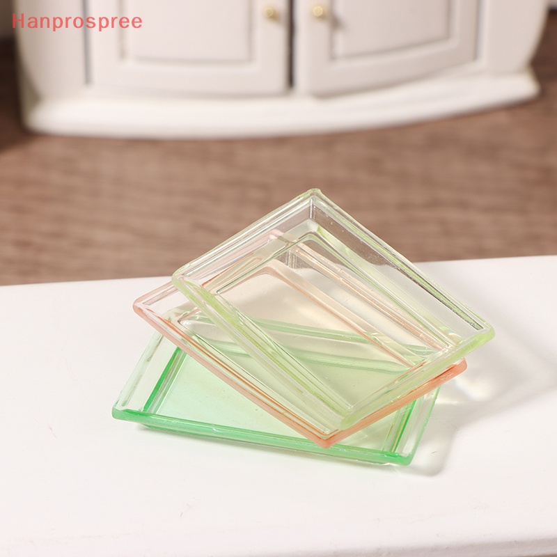 Hanprospree> 1set 1:12 khay nhà búp bê màu thu nhỏ đĩa thức ăn khay đĩa bộ đồ ăn nhà bếp mô hình trang trí đồ chơi nhà búp bê phụ kiện tốt