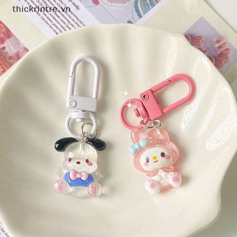 Thi sanrio anime hello kitty trong suốt móc khóa nhấp nháy tốt phim hoạt hình cinnamon dog kuromi melody bag mặt dây chuyền phụ kiện chìa khóa dễ thương vn