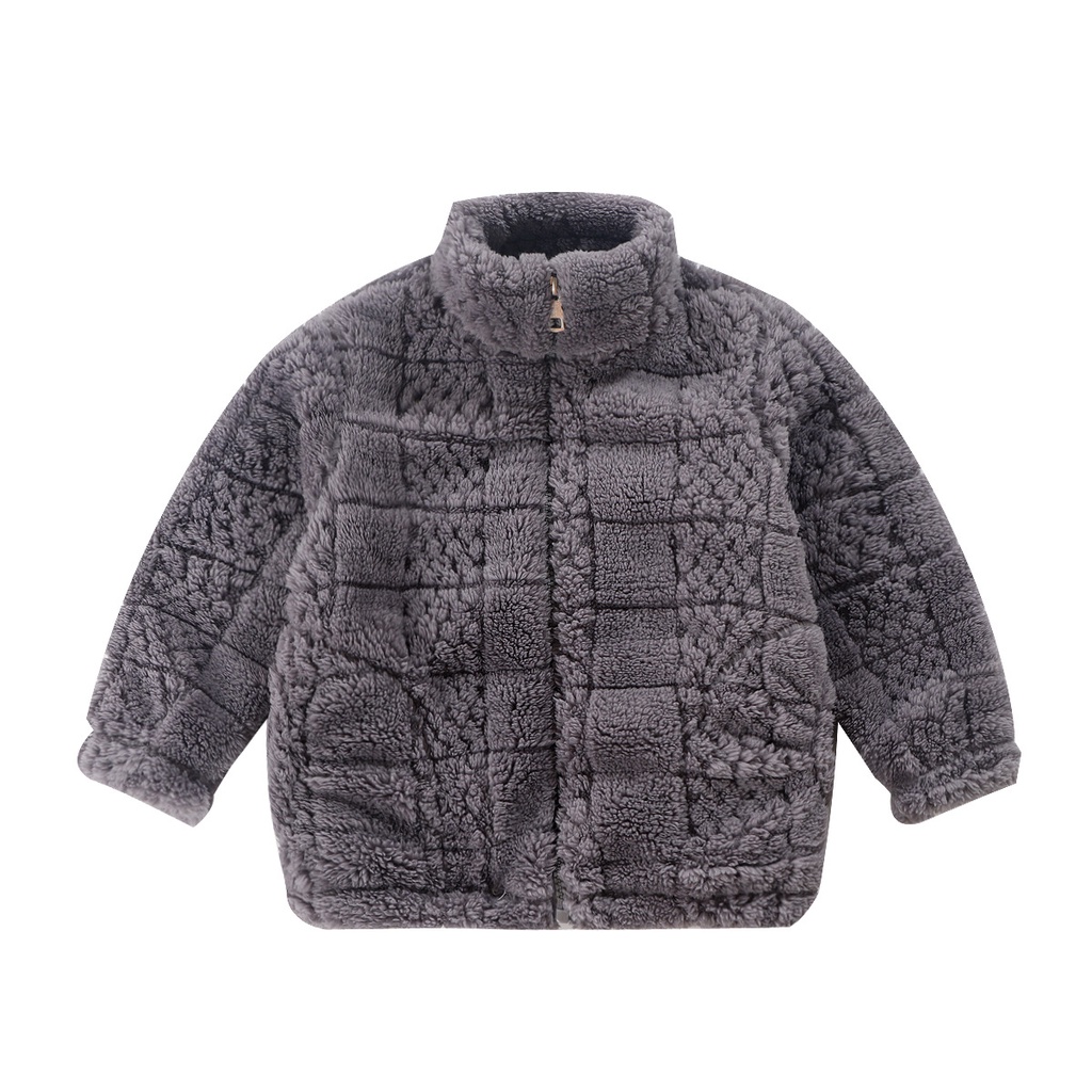Michley thời trang hàn quốc dành cho trẻ em puff velvet warm jacket double-sided velvet cotton dày quần áo mùa thu và mùa đông bé trai và bé gái single top