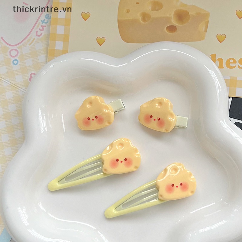 Thi kawaii cartoon cheese kẹp tóc girl side bang kẹp tóc dễ thương ngọt ngào phụ kiện tóc cho bé gái quà tặng sinh nhật vn