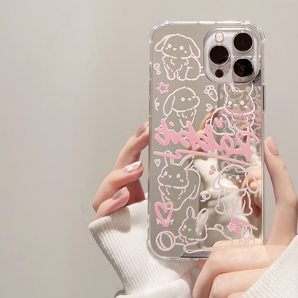 Ốp Điện Thoại Họa Tiết Hoạt Hình Chú Thỏ doodle Cho iphone 7 8 plus x xr xs 11 12 13 14 15 mini pro max se 2020