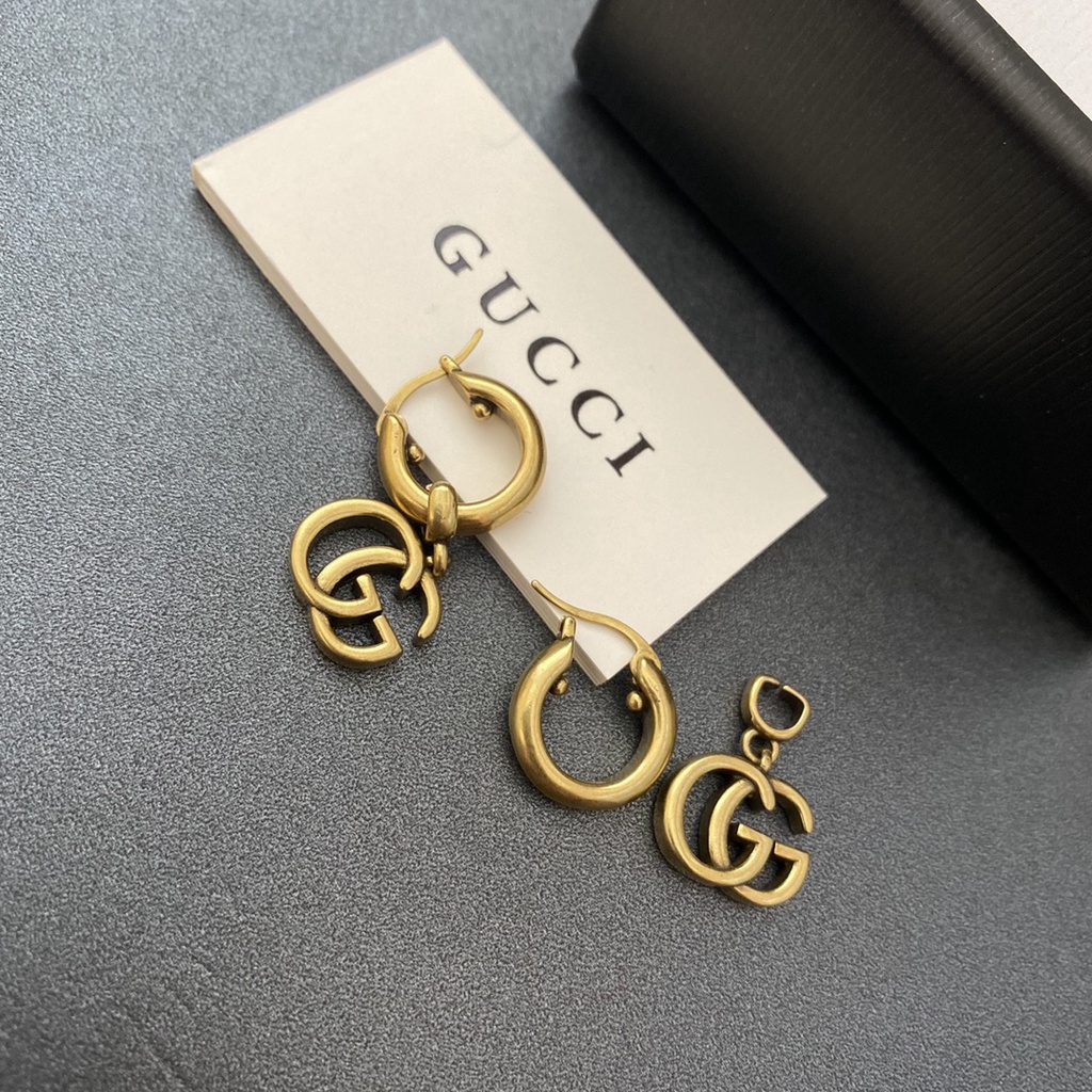 Bông Tai gucci Bằng Thép Titan In Chữ Thời Trang Sang Trọng Cho Nữ