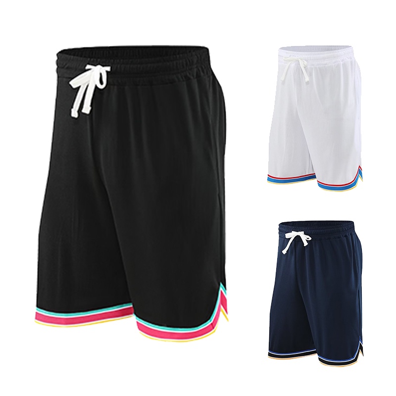 S-3xl 2023 quần short bóng rổ nam lưới trơn mới của mỹ phía trên đầu gối thể thao khô nhanh lỏng lẻo thoáng khí màu trắng đen hải quân