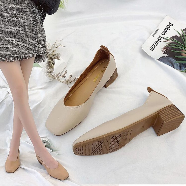 Giày Búp Bê Mũi Vuông Thiết Kế Mới Thời Trang Theo Phong Cách Retro Cho Nữ