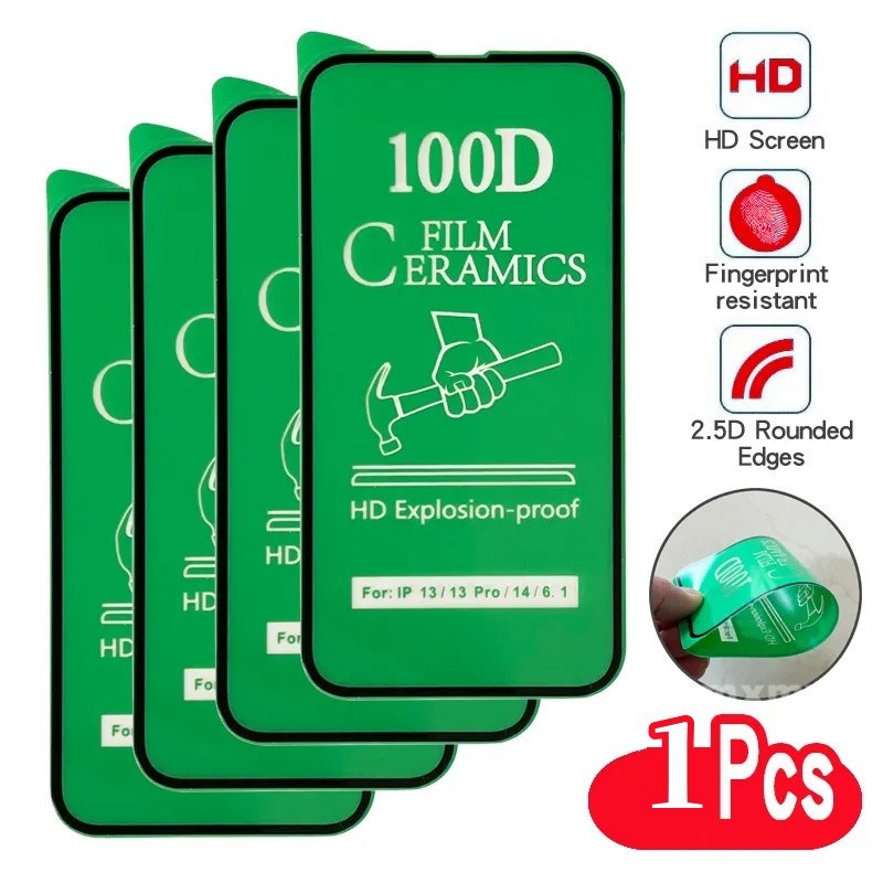 Phim điện thoại trong suốt hd bằng gốm mềm 100d mới cho iphone 15 14 pro max 13 mini 12 11 xs xr x 8 7 6 14plus non-glass matte screen protectors