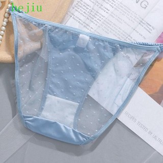Hejiu low rise briefs dành cho phụ nữ, quần lót lưới mềm lụa băng, quần sịp ren cotton đũng quần lót liền mạch trong suốt hàn quốc mịn