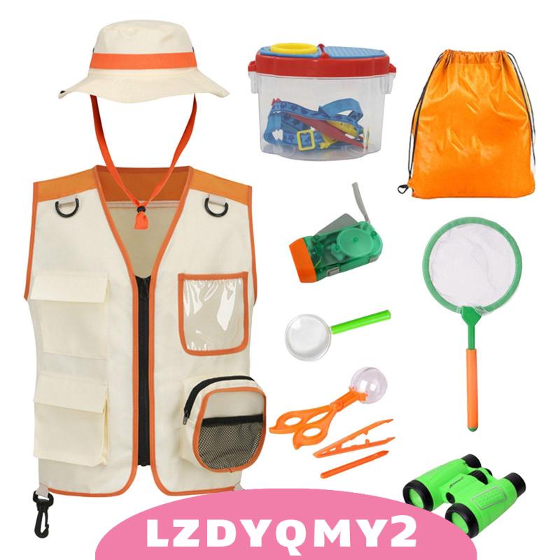 12 cái áo vest trẻ em bộ trang phục mặc và giả vờ chơi trang phục bên ngoài nhà thám hiểm cho bé trai 8 tuổi trở lên