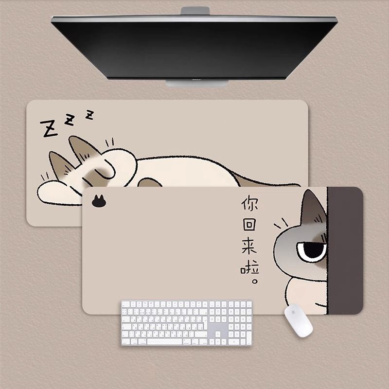 Tấm Lót Chuột Và Bàn Phím Máy Tính Cỡ Lớn In Hoạt Hình Mèo Dễ Thương