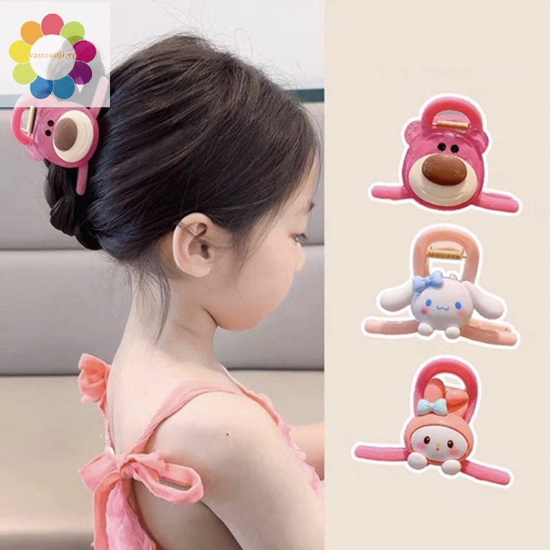 Vastji thời trang phim hoạt hình cô gái kẹp tóc dễ thương phim hoạt hình trẻ em kẹp tóc cô gái sau đầu kẹp tóc đuôi ngựa kẹp cá mập nhựa vn