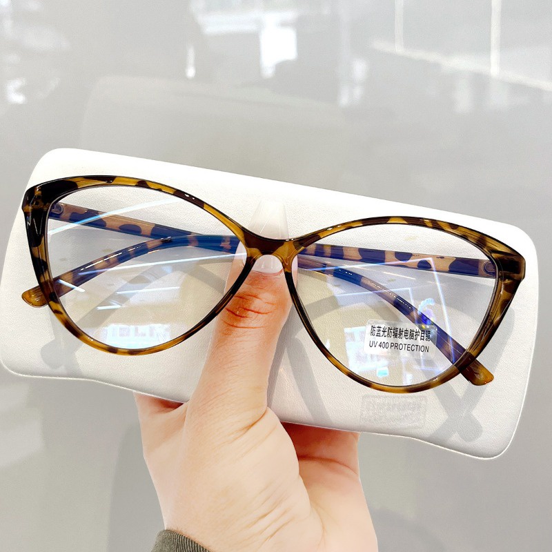 【-0°~-400°Gương Trang Điểm tr90 Mắt Mèo Màu Đen Chống Ánh Sáng Xanh Chống Bức Xạ Phong Cách retro Cho Nam Và Nữ