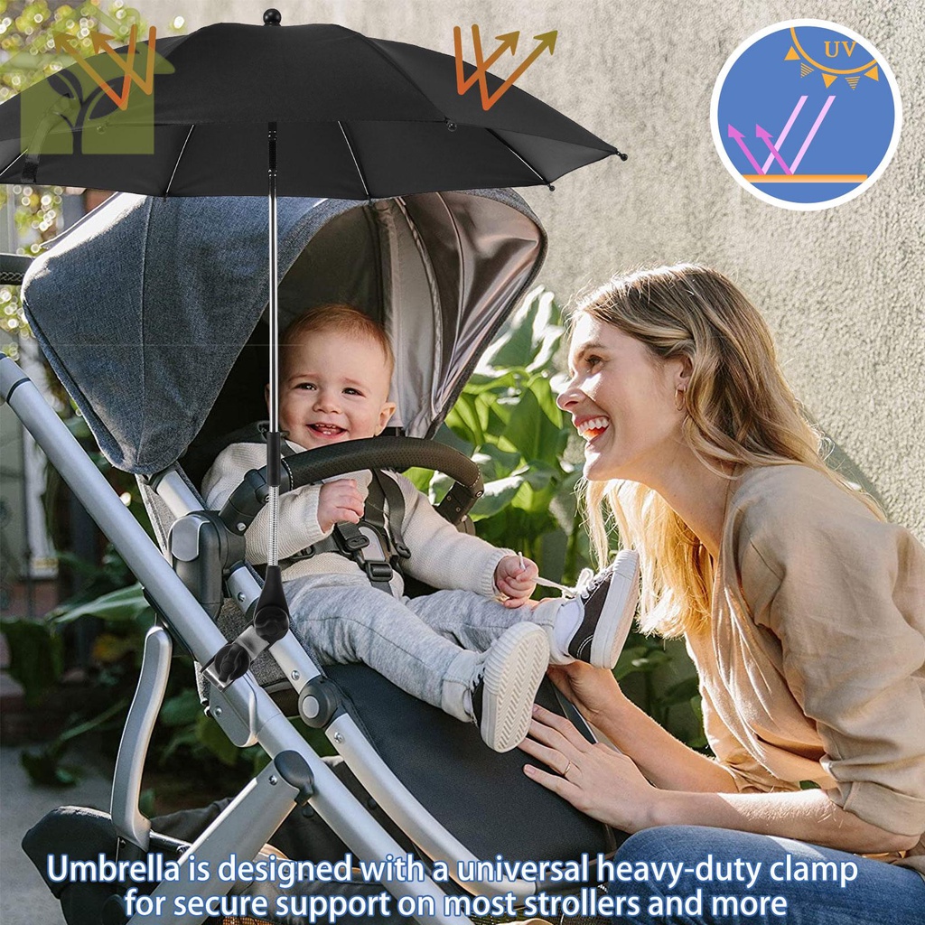 Xe đẩy trẻ em ô có kẹp đường kính 85cm ô xe đẩy trẻ em 360°Xe đẩy điều chỉnh parasol xe đẩy chống thấm parasol shopabc2537