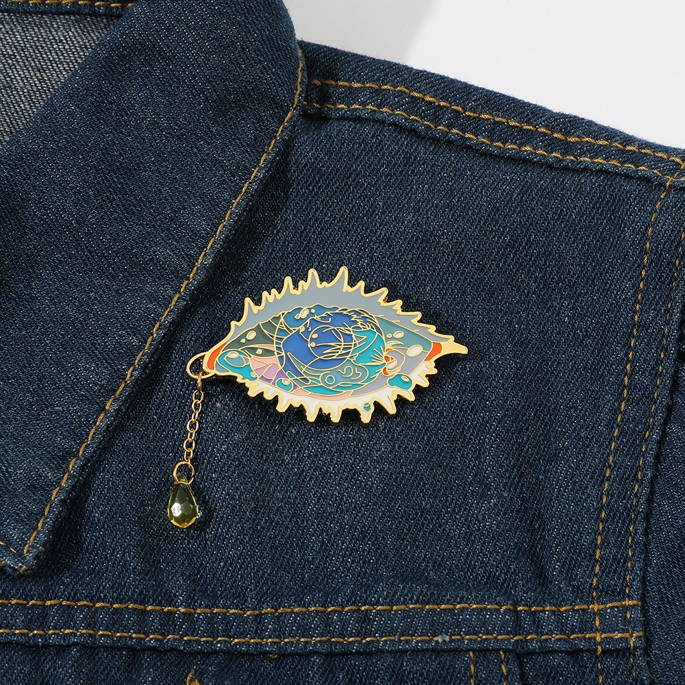 Anime jujutsu kaisen series enamel brooch gojo satoru chain eye ba lô quà tặng huy hiệu