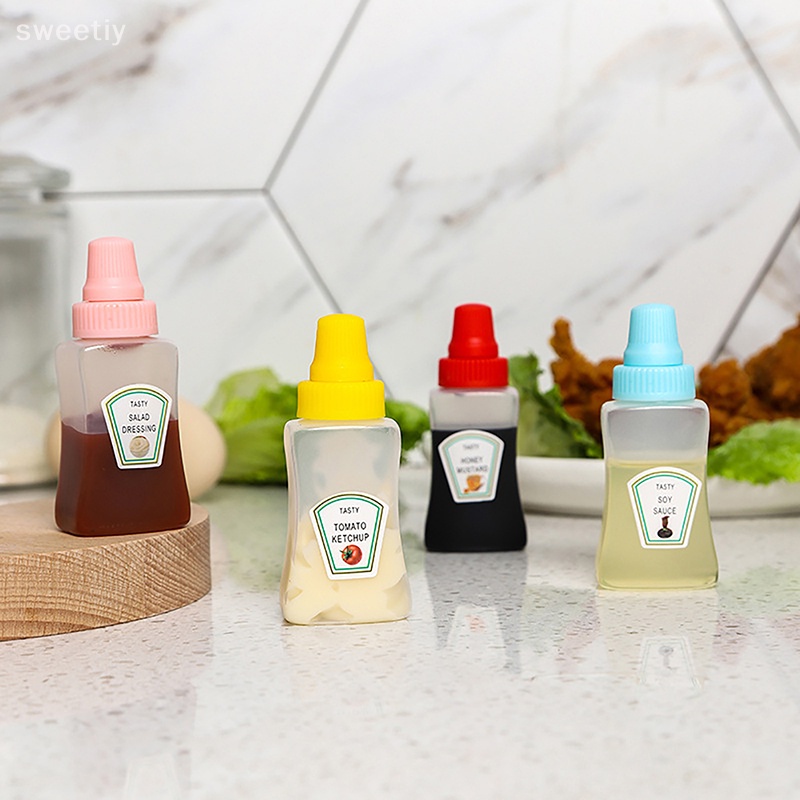 Sweetiy 1 / 2 / 4 Cái / bộ Mini Cà Chua Xay Salad Dressing Chai Dầu Di Động Nhỏ Nước Sốt Hộp Đựng Mới