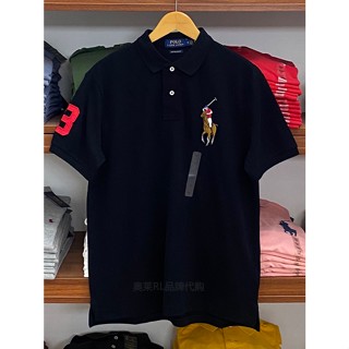Áo sơ mi polo hợp thời trang, logo màu logo ngựa lớn, ve áo cổ điển, t-shirt nam tay ngắn giản dị