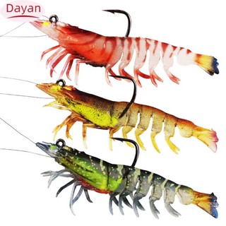 3 mồi câu cá tôm dạ quang có móc mồi giả mềm cho nước ngọt nước mặn câu cá quà tặng dành cho nam