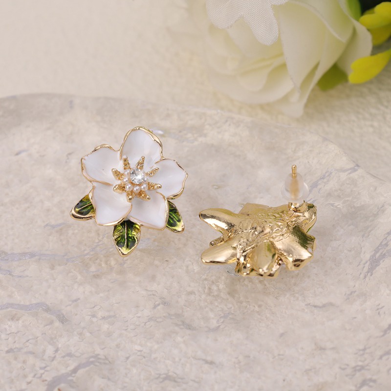 Khuyên Tai Đính Hạt Ngọc Trai Hoa Trà Sang Trọng Thanh Lịch Làm Quà Tặng Cho Bạn Gái / Ngày Valentine