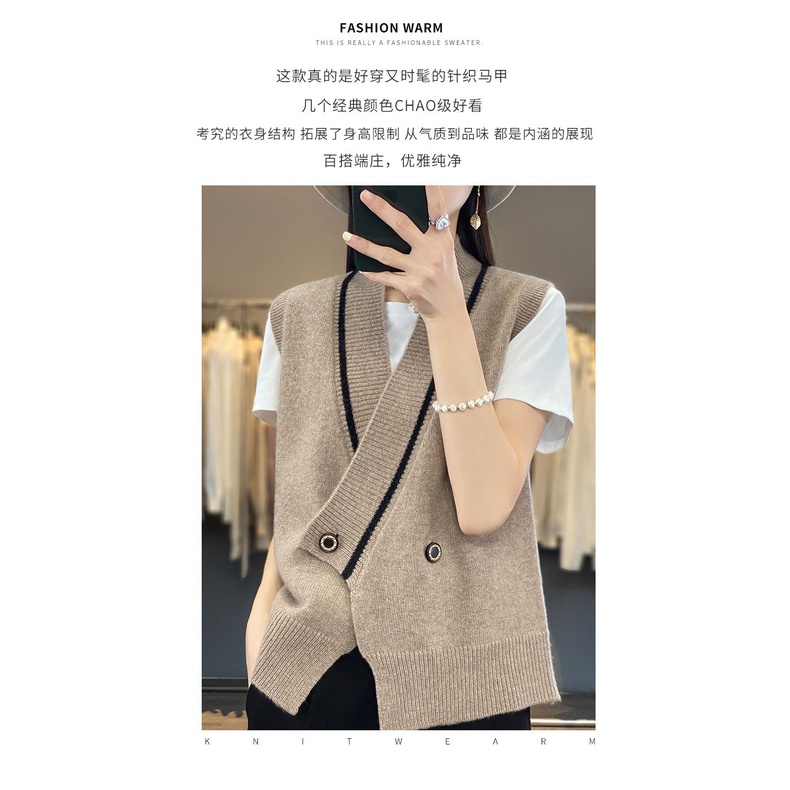 Áo Khoác cardigan Len Dệt Kim Không Tay Dáng Rộng Thời Trang Xuân Thu Mới 2023