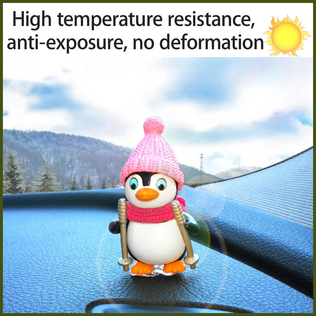 Trang trí bảng điều khiển ô tô penguin penguin đồ trang trí tượng động vật trang trí mini penguin figures cartoon trung tâm dễ thương tongvn