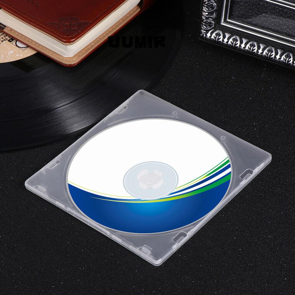 UUMIR 20 cái cd, đĩa đơn hộp pp vuông kiểu mỏng, nắp trong suốt có thể được lắp đặt hộp lưu trữ dvd 