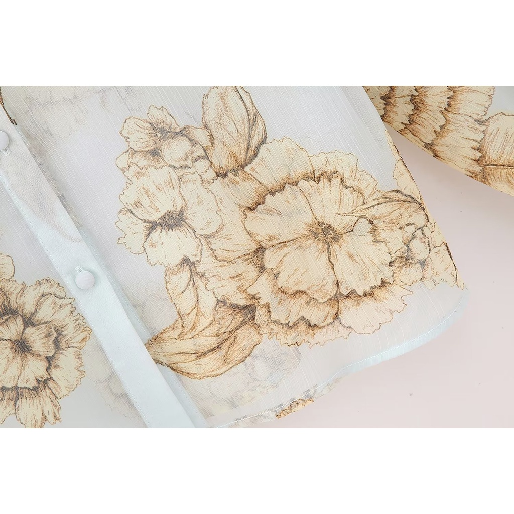 Áo Sơ Mi Nữ Dài Tay In Họa Tiết Phong Cách Mới4387249Set Chân Váy Lưng Cao + Quạt Cầm Tay Xinh Xắn Thời Trang7969226