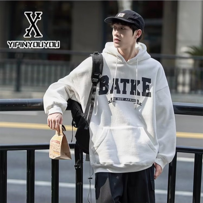 YIPINYOUYOU Áo hoodie Màu Trơn Thời Trang Thu Đông Cho Nam