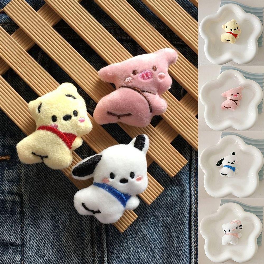 Trâm Cài Áo Hình Gấu pooh / Heo / Mèo Con / Mèo Pacco Nhồi Bông mini Dễ Thương