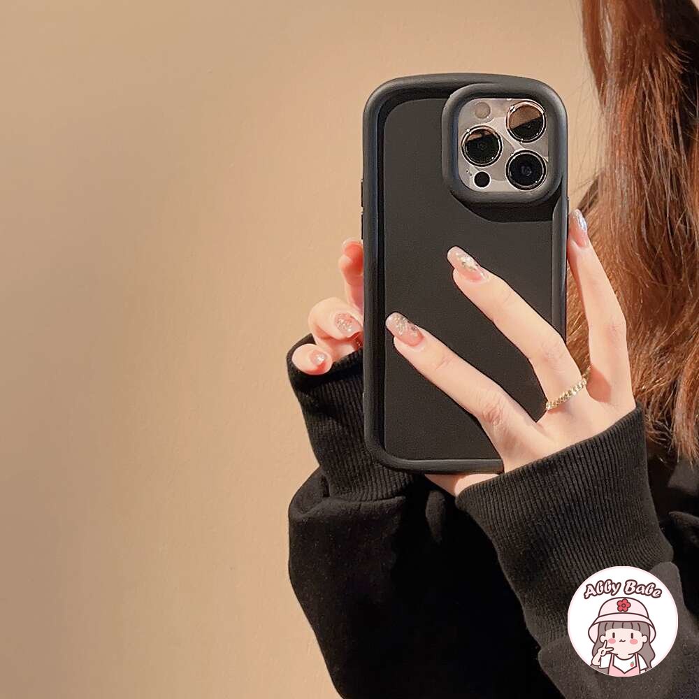 Ốp Điện Thoại TPU Mềm Bóng Dày Dặn Màu Trơn Đơn Giản Bảo Vệ Ống Kính Máy Ảnh Cho IPhone 14 Pro Max 13 12 11 Pro Max